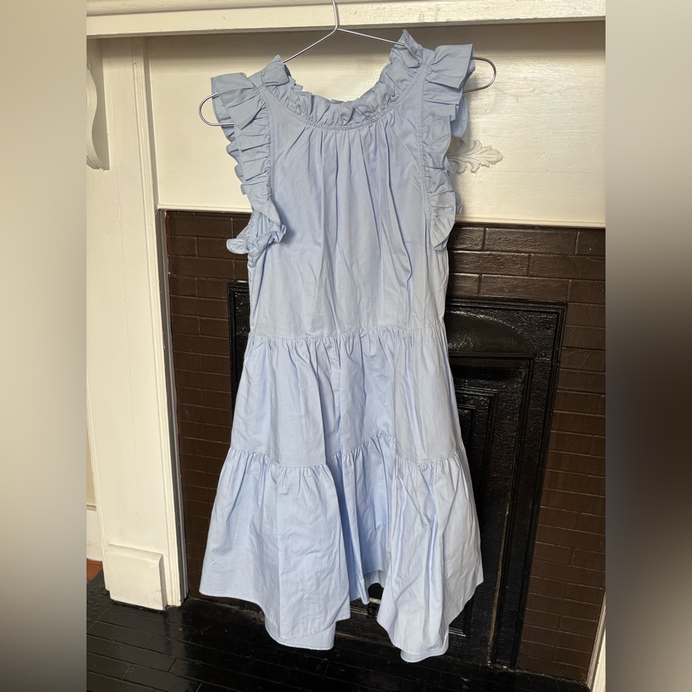Light Blue Ruffle Tiered Dress